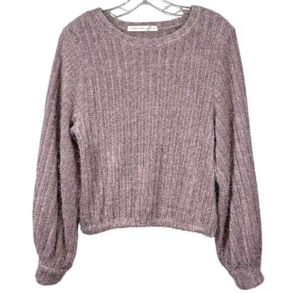 Altar'd State Elm Eyelash Sweater, Elderberry, Size Medium - Picture 2 of 9